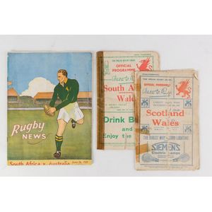 Rugby Programmes: 1927-52 collection in folder, noted 1937…