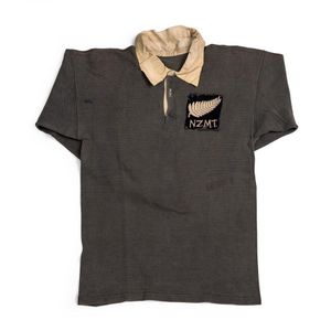 Maunga Emery's New Zealand Maori Jersey, grey with embroidered…