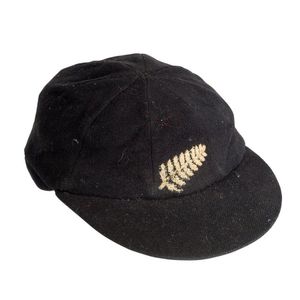 Verdun Scott's New Zealand Test Cap, black wool, with…
