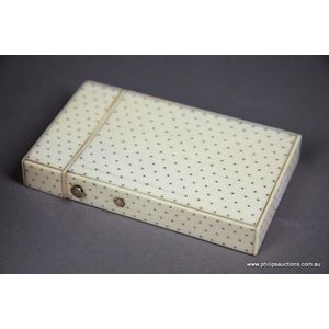A Georgian ivory pique card case, early 19th century, of simple…
