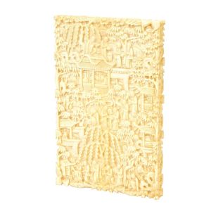 An early 20th century finely carved ivory card case, all-over…