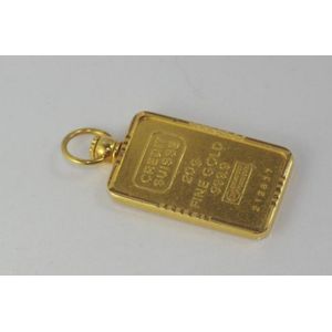 Credit Suisse 5g Gold Ingot Pendant in Frame - Pendants Credit Suisse 5g Gold Ingot Pendant in Frame - Pendants