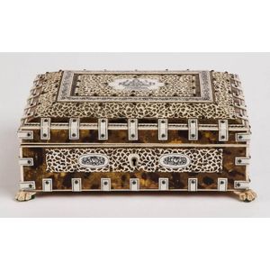 A ivory mounted tortoiseshell box, Anglo-Indian, first half…