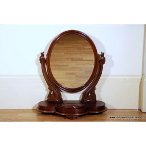 Shaving Mirror Antique Scolloped Edge Victorian Personal -  Portugal