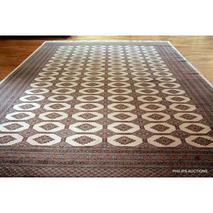 A Pakistani Bokhara Turkoman carpet, a soft textured rug in a…