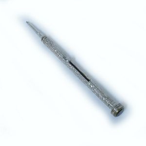 Silver plated telescoping pencil, with repousse barrel and…