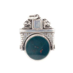 Victorian silver fancy fob spinner set with bloodstone &&hellip;