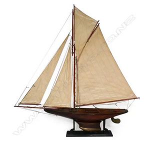 An Edwardian pond yacht, hand crafted timber hull, Braine…