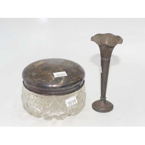 Silver & cut glass lidded trinket box marked 835, together with&hellip;
