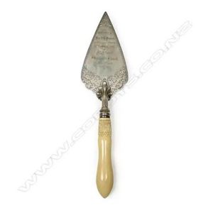 New Zealand historic silver presentation trowel with ivory handle