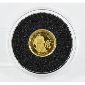 A 24ct yellow gold coin, 'James Cook 5 dollars 2012 Cook…