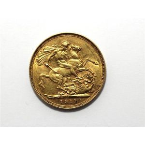 1911 English 22ct Gold Sovereign Coin with King George V - Coins ...