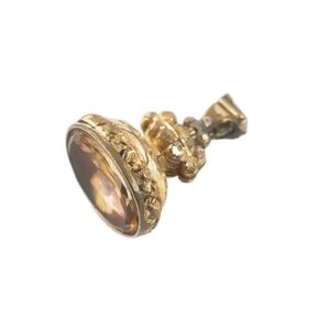 Large Victorian gold plated ornate seal fob, mixed cut glass&hellip;