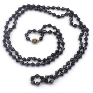 Opera length French jet bead necklace 130 cm length