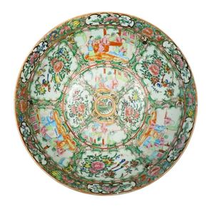 An old (c.1900) Chinese Canton enamel famille rose punch bowl,…