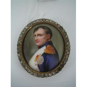 A portrait miniature of Napoleon, the hand-touched miniature on…