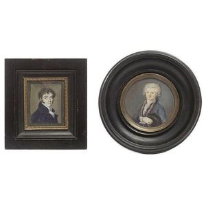 Two 18th century portrait miniatures, on ivory and card. on…