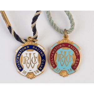 Williamstown Racing Club: 1937-38 and 1938-39 membership fobs…