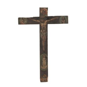 A provincial painted crucifix, probably Spanish, 18th/19th…