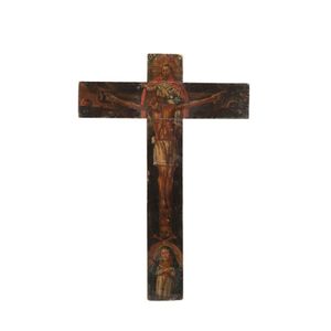 A provincial painted crucifix, probably Spanish, 18th/19th…