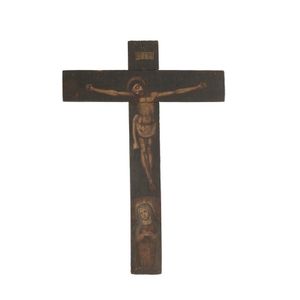A provincial painted crucifix, probably Spanish, 18th/19th…