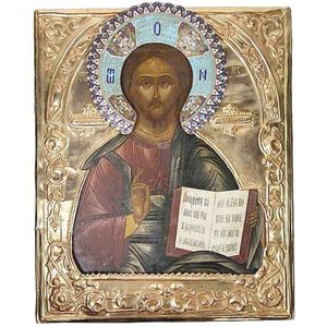 Russian icon of Christ Pantokrator blessing & bearing the… - Religious ...