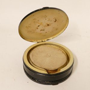 A Hardy's circular fly and cast box, with japanned finish,…