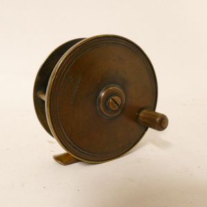 An A & W McCarthy Wood and Brass Fly Reel
