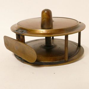 A 5 inch x 2 inch brass 'Hercules' style plate wind reel for J.…
