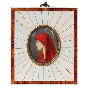 A Potrait miniature on ivory of Saint Fabiola, German, circa…