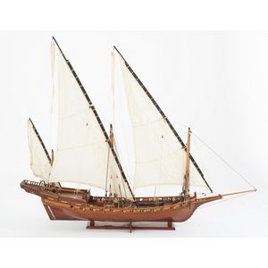 A maritime model, Chebec, by Robin Port-Louis, the hardwoods…