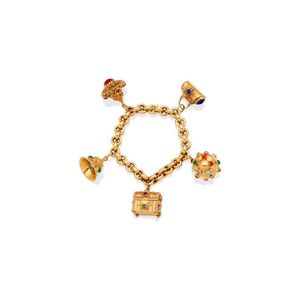Louis Vuitton 18k five charm bracelet