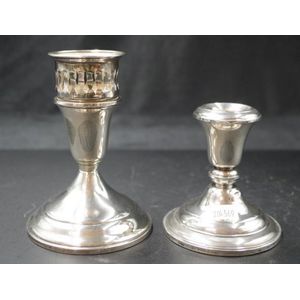 Pair of 8 1/2 Continental Sterling Silver Twisted Candlesticks