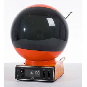 Jvc Videosphere Tv and clock, Japan, c 1970s, 36 cm high, 32 cm…