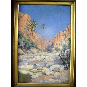 Henry Detmold 1854-1924, oil on canvas, 'Oasis', measures 49.5…