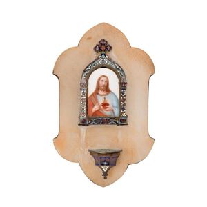 Religious wall font with hand-painted portrait of Christ on…
