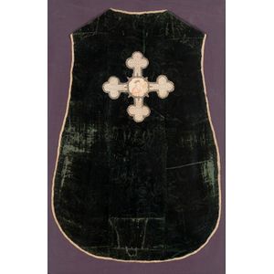 An embroidered ecclesiastical velvet, silk and metal thread…