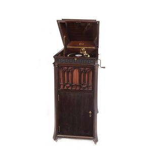 An Edison diamond disc cabinet phonograph, Chippendale model,…