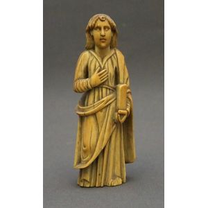 A saint carved in bone, probably German, 17th century. Bone.…