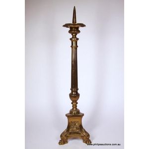 Brass Pricket Stick with Ecclesiastical Motifs - Religious Objects ...