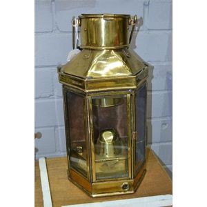 Vintage Brass Ship Lantern with Glass Holder - Nautical Equipment ...