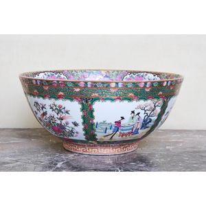 A large Cantonese famille-rose bowl, 36 cm diameter 16 cm high