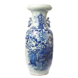 Chinese Celadon Vase with Blue and White Decoration - Ceramics ...