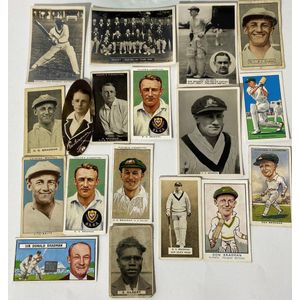 Don Bradman cigarette & trade cards (17), a collection of…