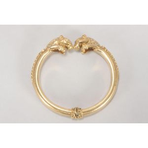 Ilias Lalaounis Double Rams Head Gem-Set Bracelet 18K Yellow Gold