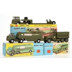 Three Corgi models, including 1135 heavy equipment transporter,…