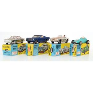 Four Corgi models, including 152S B.R.M. Formula 1 grand Prix…