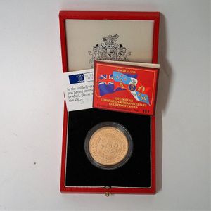 A 1993 N.Z. '40th Anniversary of the Coronation' $5 gold proof…