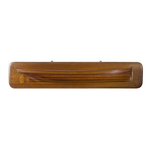 A half model boat hull, huon pine and blackwood, mounted on…