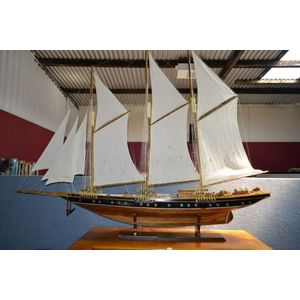 'The Atlantic 1905' a restored model of the racing yacht with…